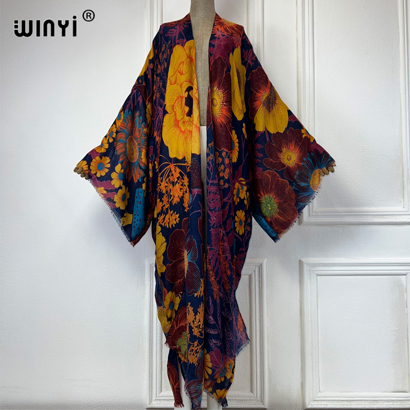 Cover Up Kaftan - WINYI África Moda Verão Kimono Maxi
