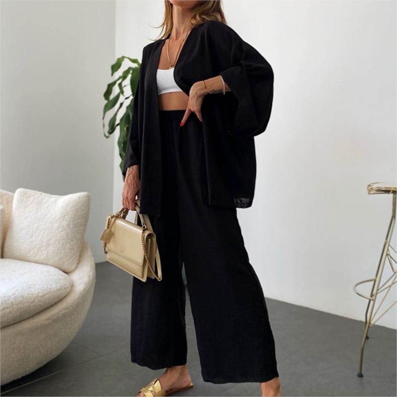 Calças de linho feminino com m - Linen Pant Wide avaliação e preço