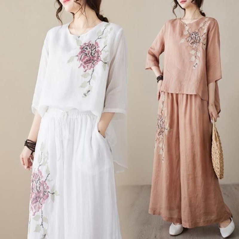 Conjunto de Duas Peças em Linh - Linen Pant Wide avaliação e preço