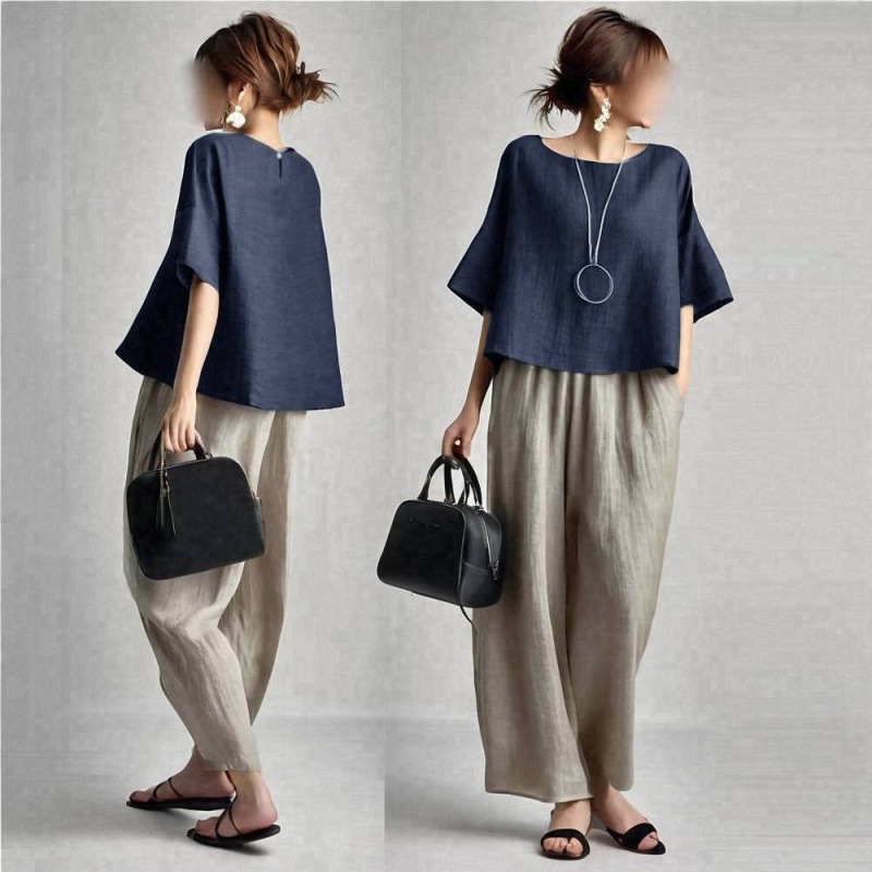 Conjunto Feminino de Duas Peça - Linen Pant Wide avaliação e preço